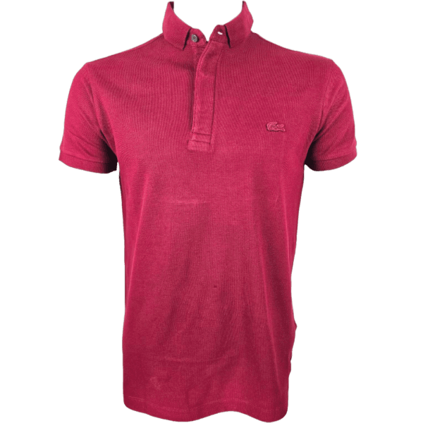 Lacoste Men's Classic Slim-Fit Polo Shirt in Red with Embroidered Crocodile Logo